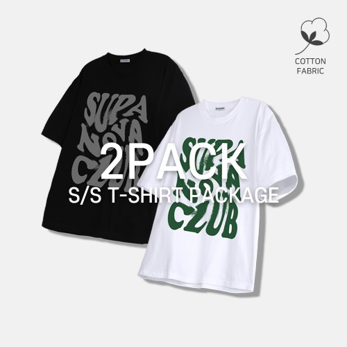 [2PACK] 슈퍼 노바 클럽 로고 티셔츠 2COLOR