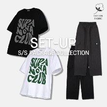 [SET] 슈퍼 노바 클럽 티셔츠 + 나일론 스트링 와이드 팬츠 세트
