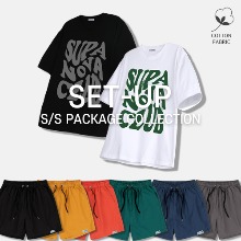 [SET] 슈퍼 노바 클럽 티셔츠 + 나일론 와이드 쇼츠 세트